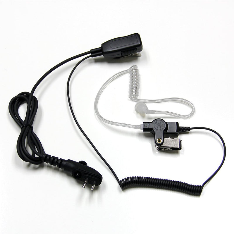 MaximalPower HYTERA HYT Single Wire 2-Pin Radio Earbud Headset PTT Mic in-Ear Clear Coil Tube - LeoForward Australia