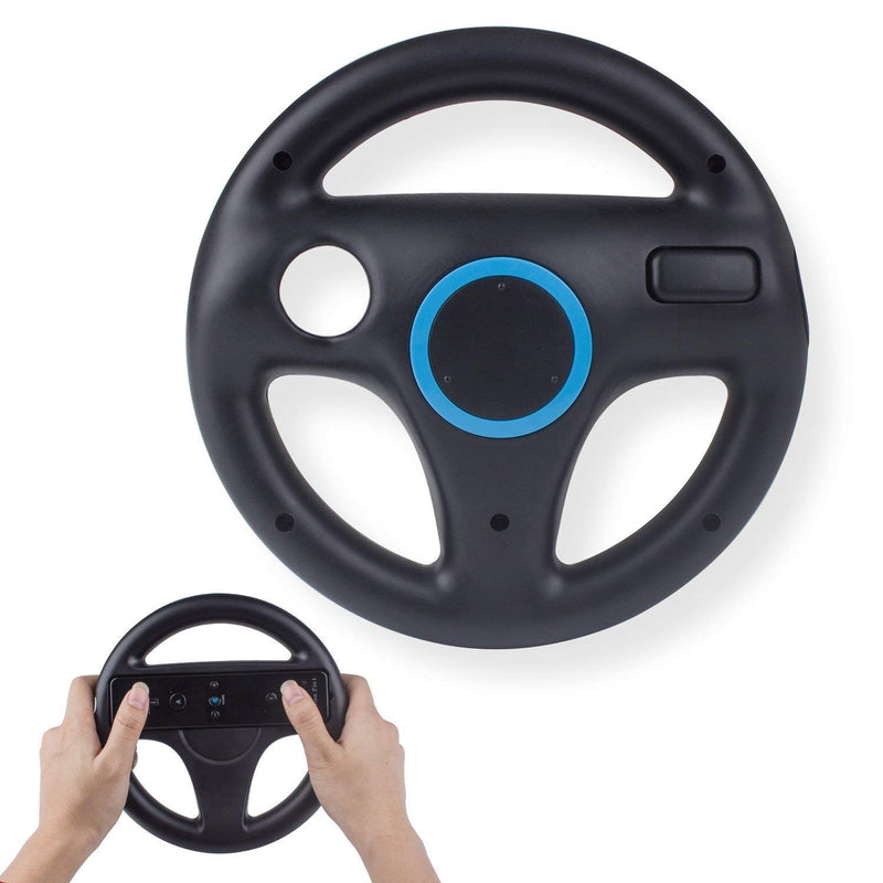  [AUSTRALIA] - Beastron Racing Wheel Compatible with Wii and Wii U Racing Games - 2 Pack, Black