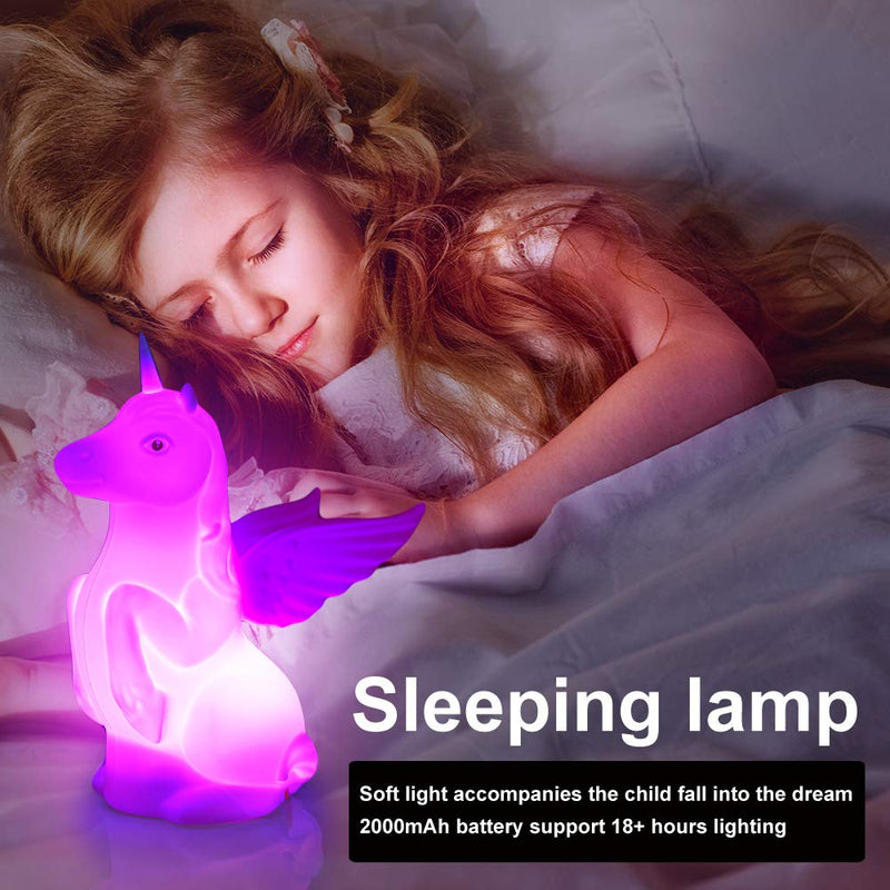  [AUSTRALIA] - HYODREAM Unicorns Gifts for Girls,Nursery Unicorn Night Light with Pat Sensor and Remote(Timer),Rechargeable 9 Colors Changing Unicorn Toys for 2 3 4 5 6 7 8 9 Year Old Girls Gifts for Birthday