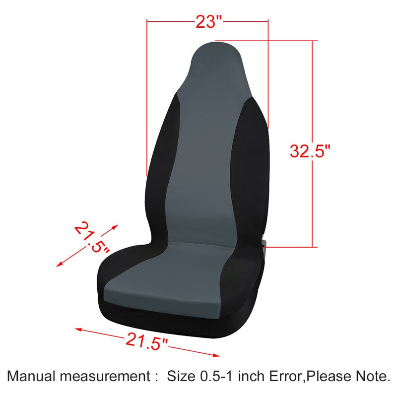  [AUSTRALIA] - uxcell High Back Bucket Auto Car Seat Covers,Polyester, Gray