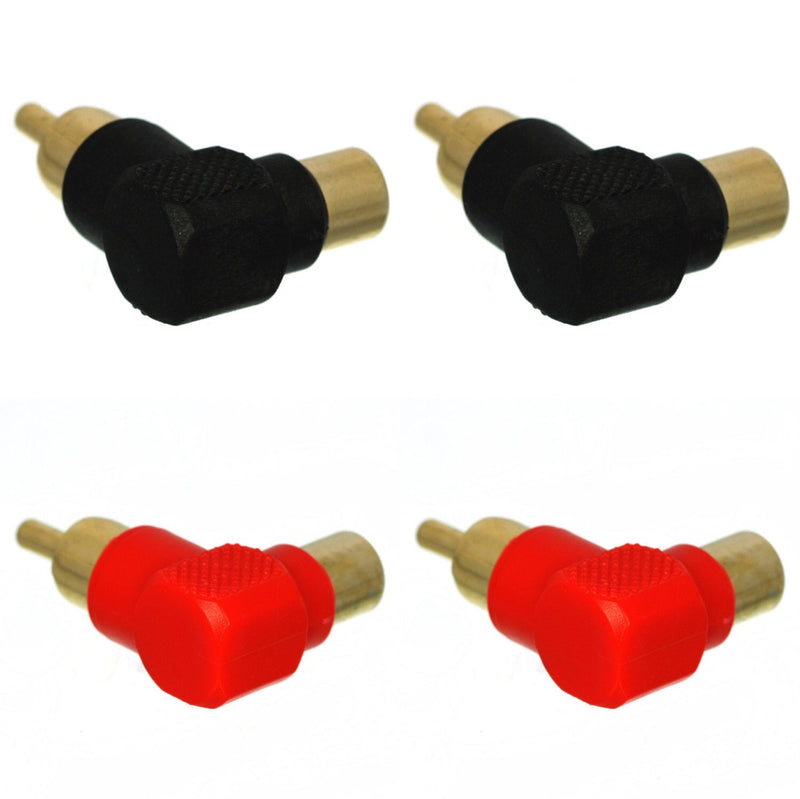 CESS Right Angle Connector RCA Male Plug to RCA Female 90 Degree Elbow (jcx) (4 Pack) - LeoForward Australia