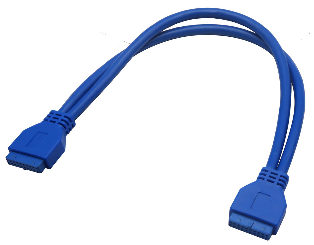  [AUSTRALIA] - AAOTOKK USB 3.0 Motherboard Header Cable Hi-Speed 20 Pin Female to Female Motherboard Header Adapter Extender Cable (30cm/12inch-F/F) 20Pin F/F