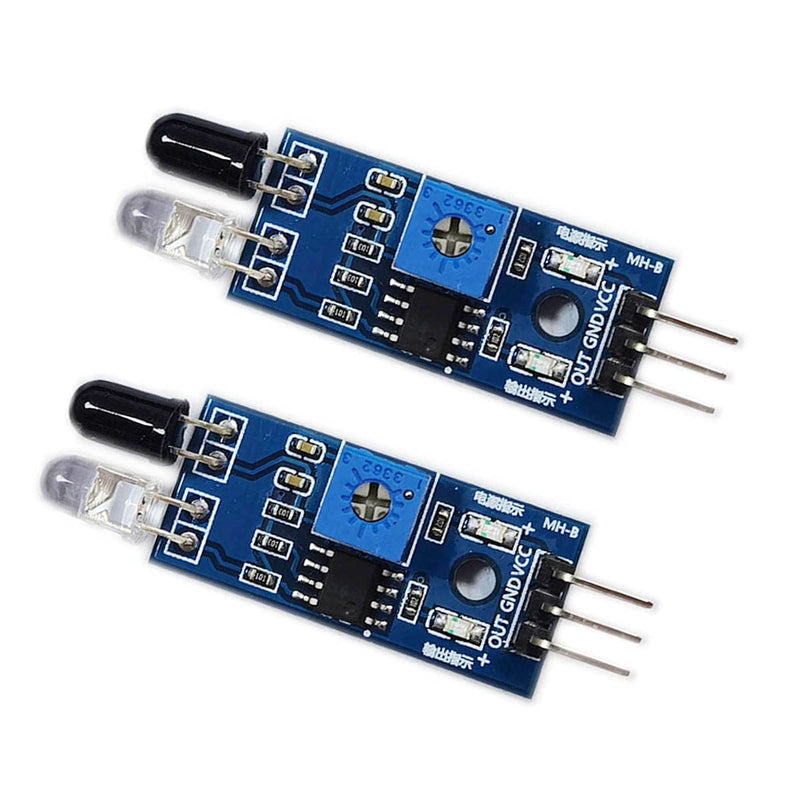  [AUSTRALIA] - Kiro&Seeu 2pcs IR Infrared Obstacle Avoidance Sensor IR Transmitting and Receiving Tube Photoelectric Switch 3-pin Compatible with Ar-duino Smart Car Robot