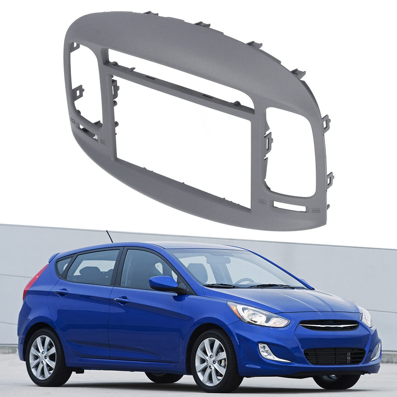  [AUSTRALIA] - 2008 Accent Hatchback Radio Dash Bezel,2007 Accent Dash Bezel Kit,Other supplies,2DIN Car Stereo Radio Fascia Dash Panel DVD Frame ABS Replacement for Accent 2009‑2012