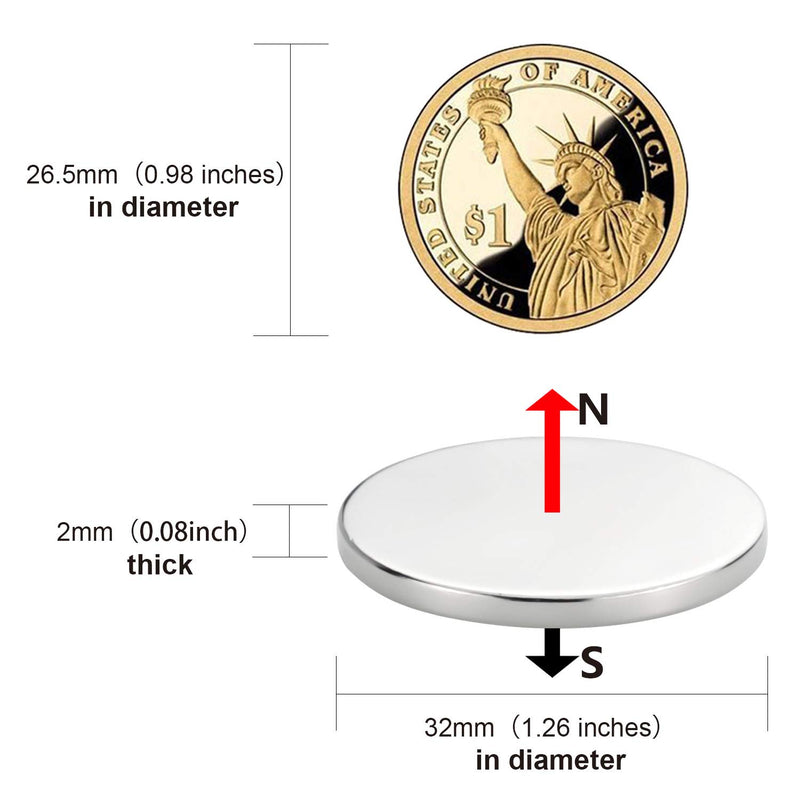 MIKEDE Strong Neodymium Magnets with Double-Sided Adhesive, 12 Pack Refrigerator Magnets for Office, Hobbies, Crafts, Round Ceramic Industrial Ferrite Magnets - LeoForward Australia