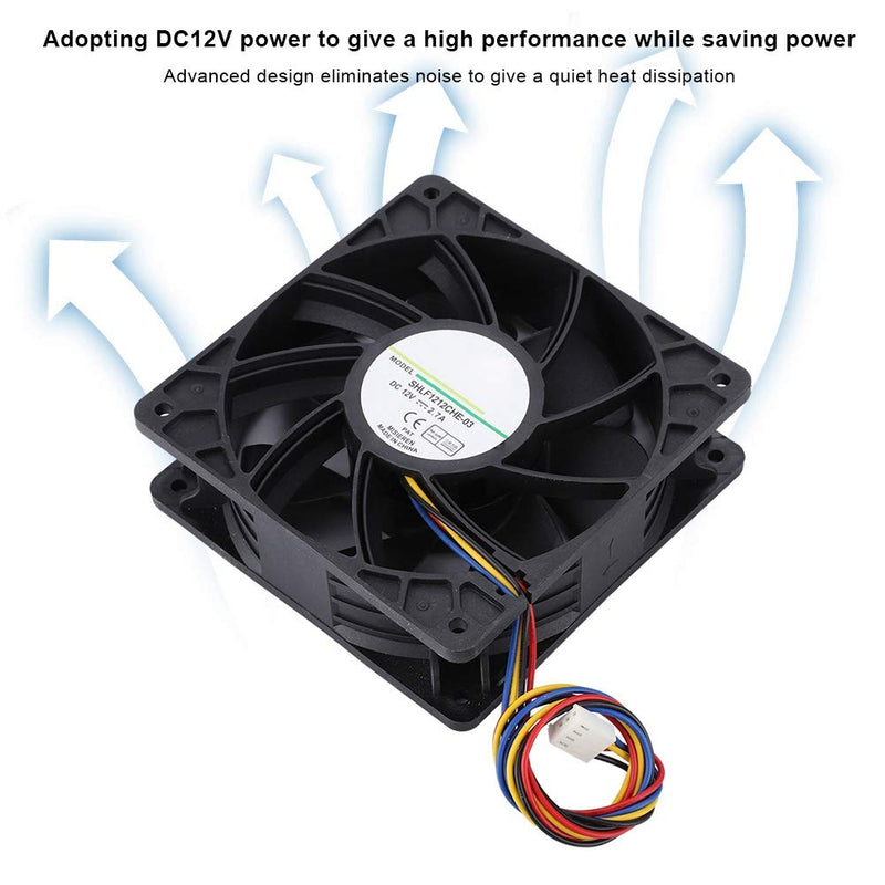  [AUSTRALIA] - Yoidesu 120mm x 38mm 12V 2.7A Dual Ball Bearings Dc Cooling Fan,4-Pin Premium Quiet Fan,High Speed 6000RPM 210.38CFM High Performance Cooling Fan Cooler