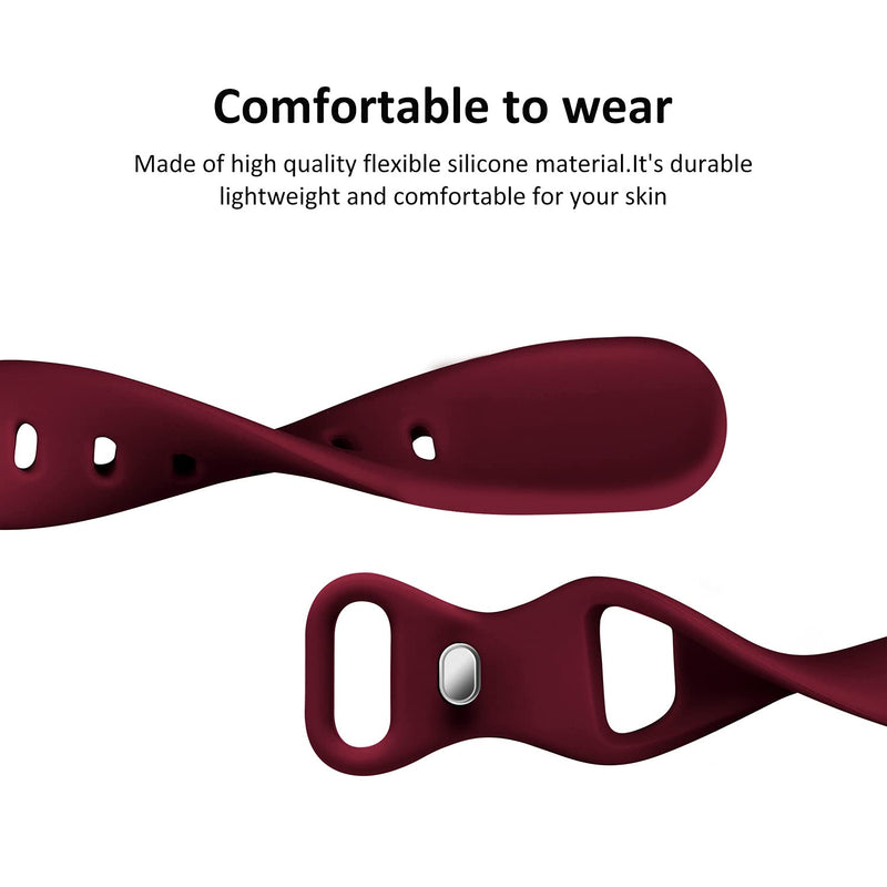 Acrbiutu Bands Compatible with Apple Watch 38mm 40mm, Slim Thin Narrow Replacement Silicone Sport Strap for iWatch SE Series 1/2/3/4/5/6, Wine Red 38mm/40mm A,Wine Red 38/40mm - LeoForward Australia