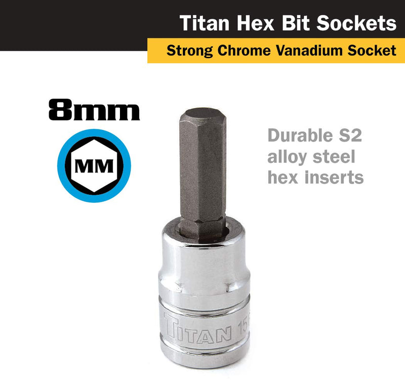  [AUSTRALIA] - Titan 15608 3/8-Inch Drive x 8mm Hex Bit Socket