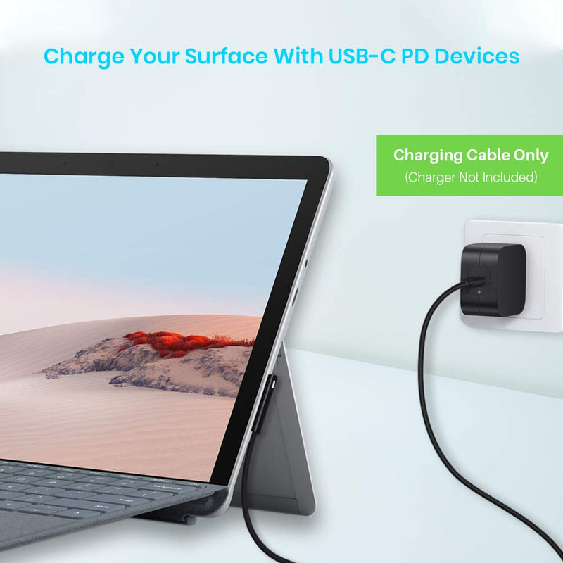  [AUSTRALIA] - Surface Connect to USB-C Charging Cable 15V/3A, Compatible with Microsoft Surface Pro 7/6/5/4/3, Surface Laptop 3/2/1, Surface Go, Surface Book (6FT)