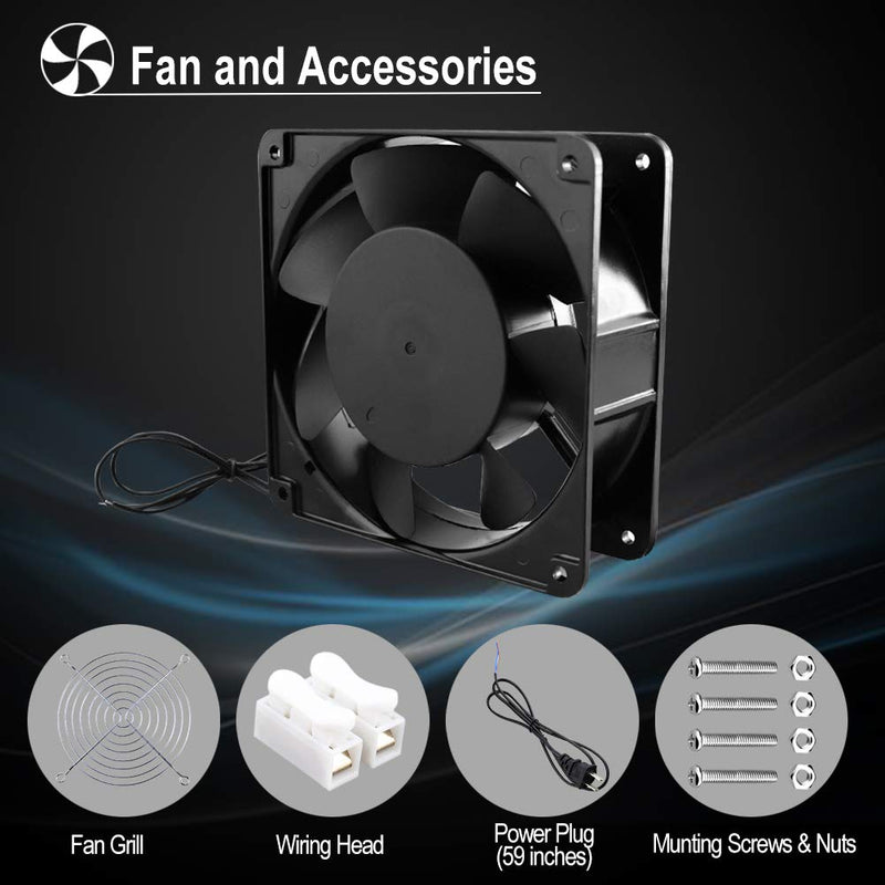  [AUSTRALIA] - Wathai AC 12038 120mm x 38mm 110V 120V Dual Ball Metal Cooling Axial Fan High Airflow AC 120x120x38mm