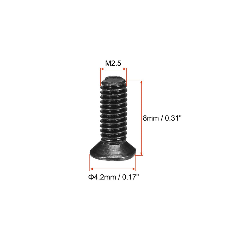  [AUSTRALIA] - uxcell M2.5 x 8mm Phillips Screw Fasteners Black for Laptop PC TV Fan Switch 500pcs M2.5x8mm