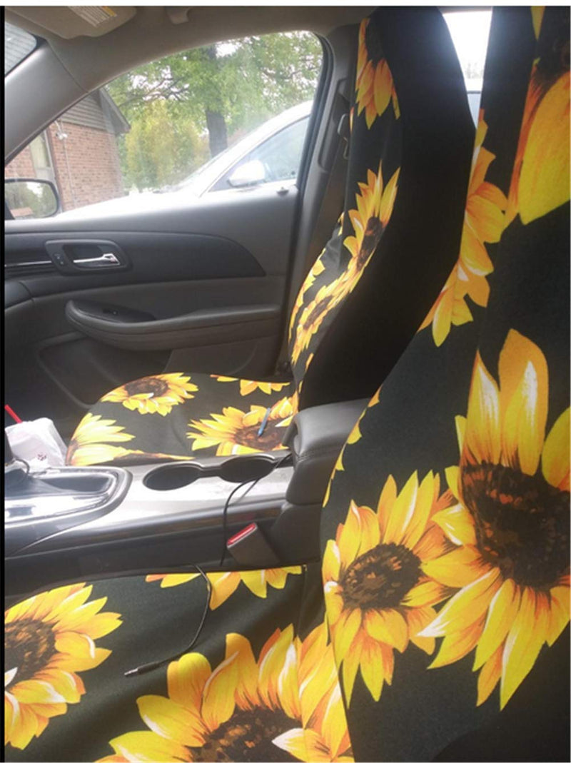  [AUSTRALIA] - chaqlin Sunflowers Car Seat Covers Set of 2 Vehicle Seat Protector Car Covers for Auto Cars Sedan SUV Automotive Interior sunflowers-1