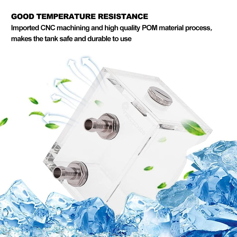  [AUSTRALIA] - 200ml Transparent Acrylic Water Cooling Tank,Acrylic Computer Water CoolingTank,5mm Durable Ultra-Quiet Faster Heat Dissipation Water Cooling Radiator,DIY Customization Water Cooled Tank