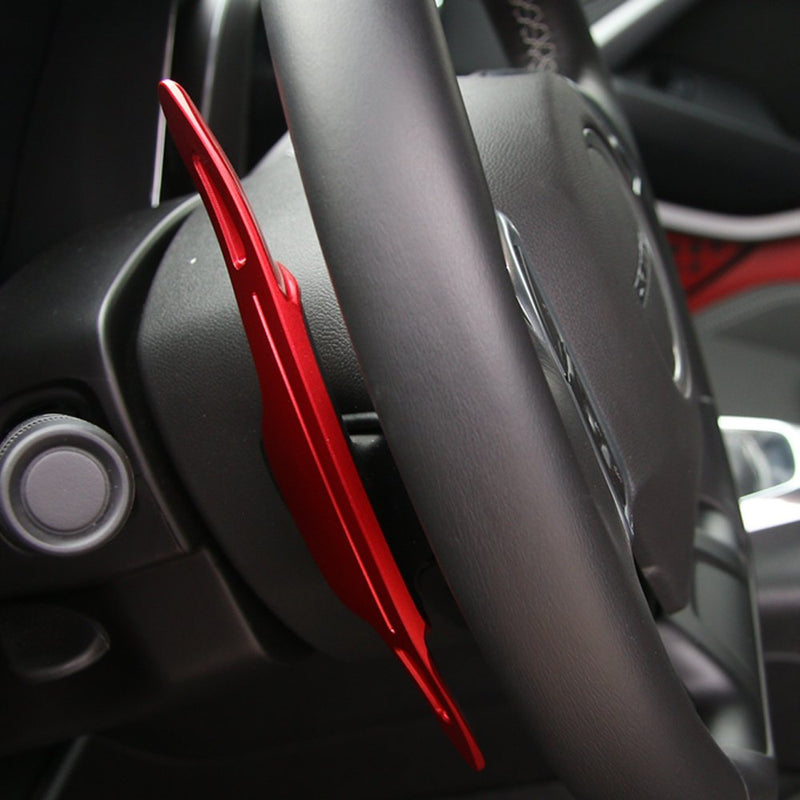  [AUSTRALIA] - Pair Aluminum Alloy Steering Wheel Paddle Shifters Handle Cover Frame Sticker For Chevrolet Camaro 2017+ (red) red