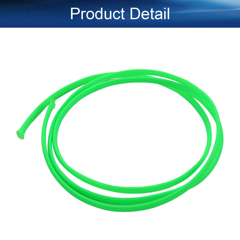  [AUSTRALIA] - Bettomshin 1Pcs 3.28Ft PET Braided Cable Sleeve, Width 0.16 Inch Expandable Braided Sleeve for Sleeving Protect Electric Wire Electric Cable Fluorescent Green