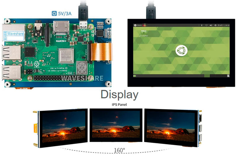  [AUSTRALIA] - 4.3 inch DSI LCD Display for Raspberry Pi 4B/3B+/3A+/3B/2B/B+/A+/Compute Module 3+/3/4, 800×480 Touchscreen Capacitive IPS Screen Monitor, Support Raspbian/Ubuntu/Kali /WIN10 IoT/Retropie 4.3inch DSI Capacitive Display
