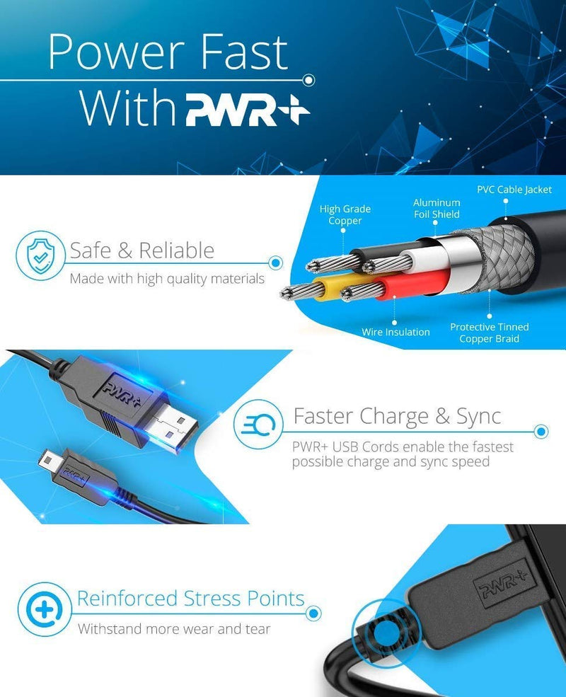 Pwr+ 6 Ft Cable for Sony PS4 Controller Charging USB Cord Playstation 4 Wireless Dualshock CUH-ZCT1U CUH-ZCT2U Joystick Data Sync - LeoForward Australia