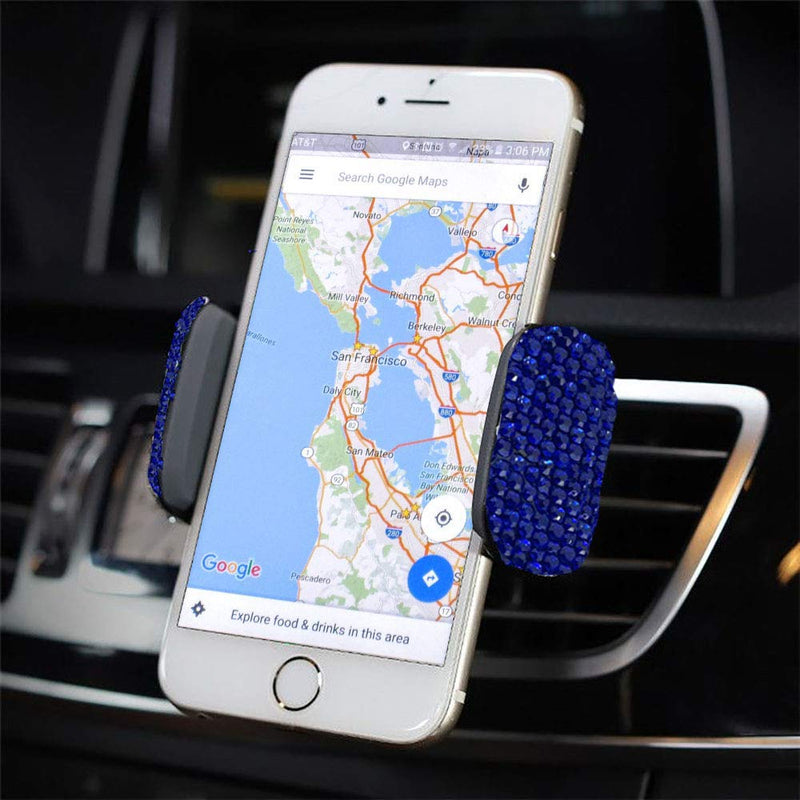  [AUSTRALIA] - SUNCARACCL Bling Car Phone Holder, 360°Adjustable Crystal Auto Phone Mount Universal Rhinestone Car Stand Phone Holder Car Accessories for Windshield Dashboard and Air Outlet (Blue) Blue