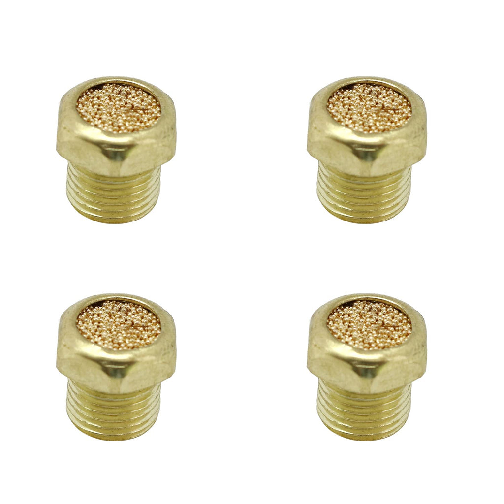  [AUSTRALIA] - ZYAMY 4pcs Sintered Bronze Breather Vent 1/8" NPT for Single Acting Cylinders or Valves 1/8Inch