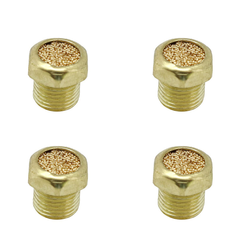  [AUSTRALIA] - ZYAMY 4pcs Sintered Bronze Breather Vent 1/8" NPT for Single Acting Cylinders or Valves 1/8Inch