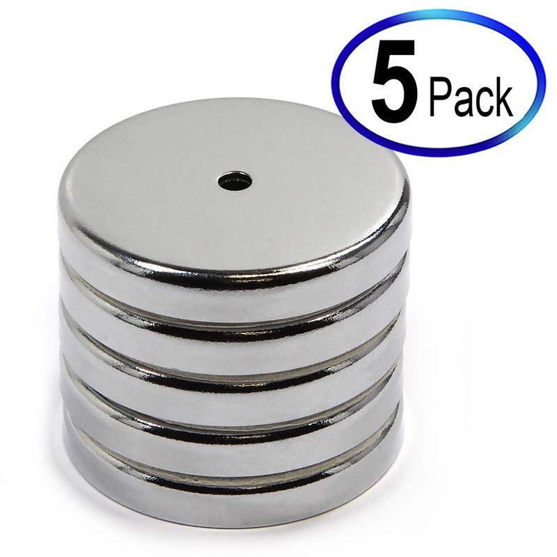 CMS Magnetics Round Base Magnet 35 LB Pulling Power RB50 2" Cup Magnets - 5 Count - LeoForward Australia