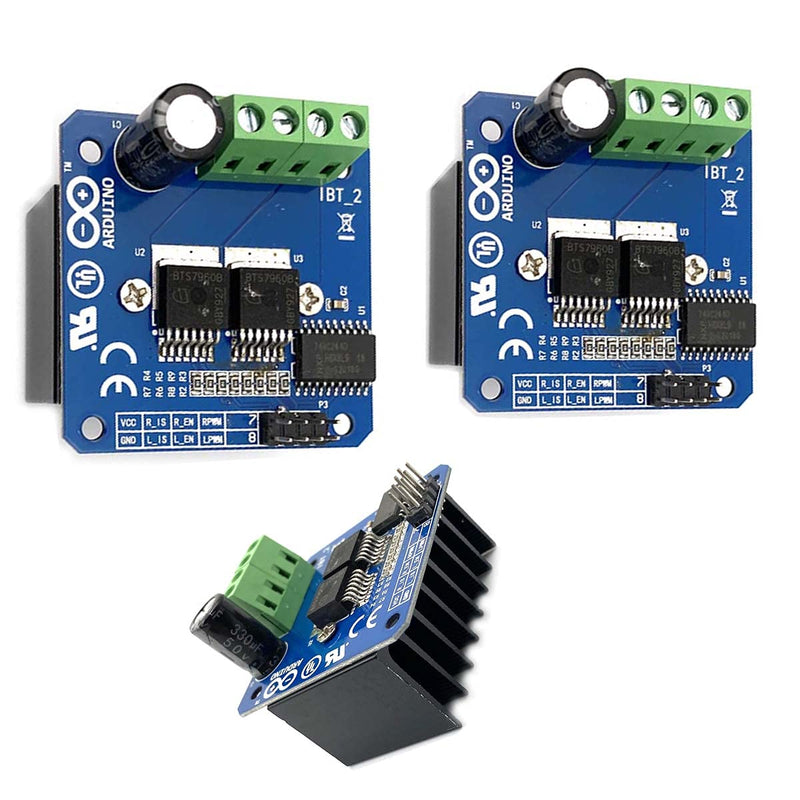  [AUSTRALIA] - Kiro&Seeu 2PCS Double BTS7960B DC 43A Stepper Motor Driver Module H-Bridge PWM Driving Board for Arduino Smart Car