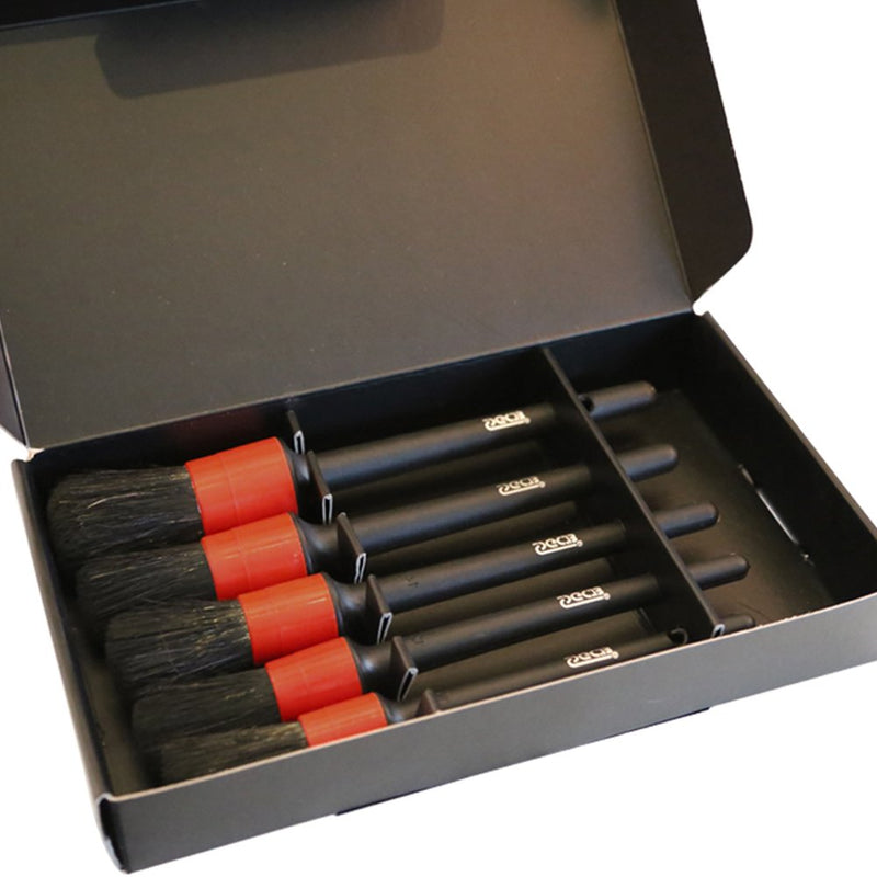  [AUSTRALIA] - Petift Detail Brush (Set of 5), Auto Automotive Detailing Brush Set Perfect for Car Motorcycle Cleaning Engine or Wheels, Dashboard, Interior, Exterior, Leather, Air Vents, Emblems