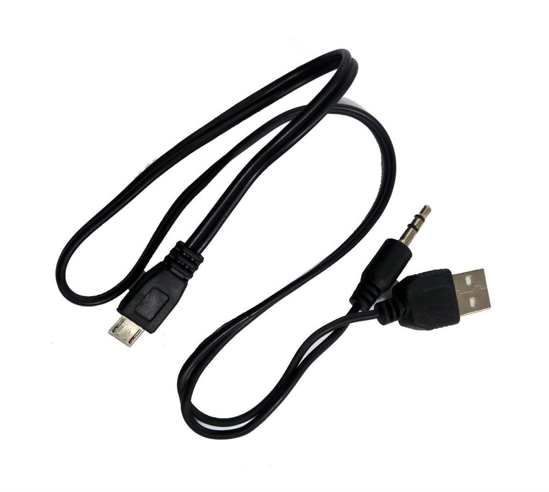  [AUSTRALIA] - 1x Micro USB 5pin to 3.5mm Audio Port Cable and USB-A Charge Cord for Bluetooth Speaker (Micro USB)