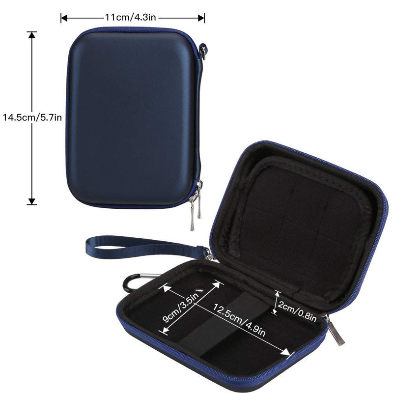  [AUSTRALIA] - AGPTEK EVA Shockproof Hard Drive Carrying Case,Travel Carrying Case for 2.5-inch Portable External Hard Drive-Transcend 1 TB,2TB, Kingston MLWG2, RAVPower FileHub, MP3 Player, Power Bank (Blue) Blue