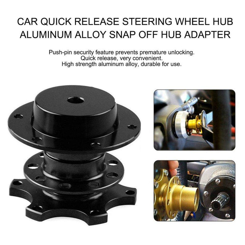  [AUSTRALIA] - MASO Universal Quick Release Adapter Snap Off Steering Wheel Boss Hub Race/Rally/Motorsport (Black) black