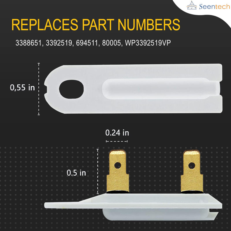  [AUSTRALIA] - 3392519 Dryer Thermal Fuse Replacement part for Whirlpool & Kenmore Dryers - Replaces Part Numbers WP3392519, AP6008325, 3388651, 694511, 80005, ET401, PS11741460, WP3392519VP (1 PCS)