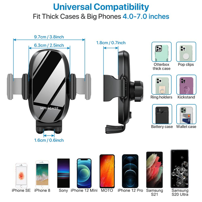  [AUSTRALIA] - Miracase [Upgraded Version] Cup Phone Holder for Car, Universal Adjustable Long Neck Phone Mount Cradle Friendly Compatible with iPhone Samsung Google and All Smartphones