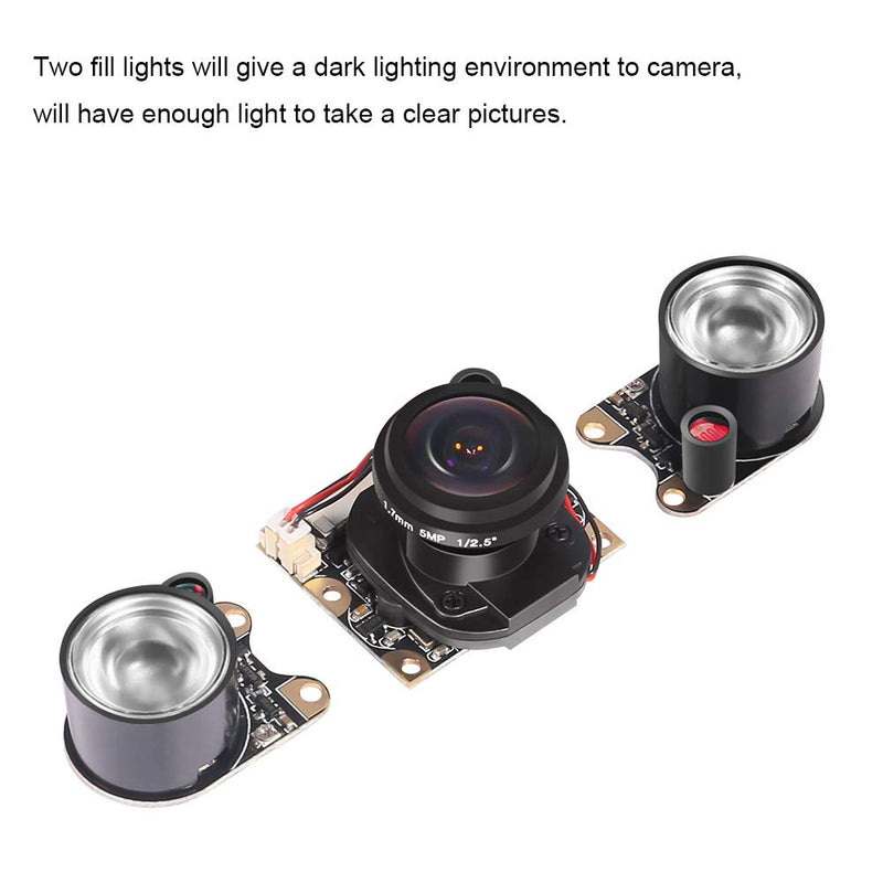  [AUSTRALIA] - for Raspberry Pi 4 B Camera Wide Angle 175 Degree Night Vision Module 5MP OV5647 Video Webcam Built- in IR-Cut Automatically Switching Day/Night Vision for Raspberry Pi 3B/3B+ 2B B+ Pi Zero/Zero W