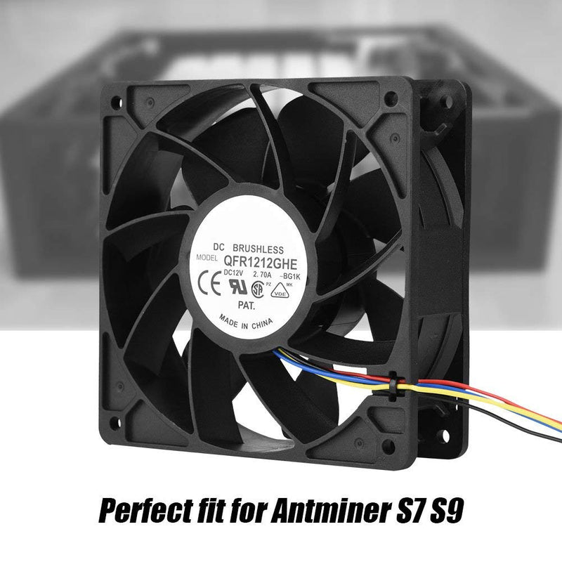  [AUSTRALIA] - fosa DC 12V 2.7A 6000RPM Cooling Fan Replacement 4 Pin Connector for Antminer S7 S9 with Speed Sensor Server Inverter Axial Case Cooling Fan,CPU Cooling Fan, Bearing Fan