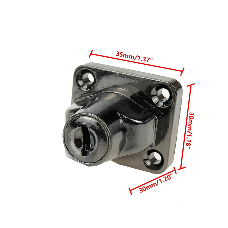  [AUSTRALIA] - Rannb Keyed Hasp Lock 3 Inch Black Twist Knob Keyed Locking Hasp Keyed Alike - 2pcs