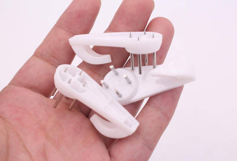 20PCS White Non-Trace Wall Picture Hook Concrete Hard Wall Drywall Picture Hanging Hook Seamless Nail Plastic Fasteners Multi-Purpose Wall Mount Non-Mark Hooks for Photo Album Frame Clock Hanging M 40MM - LeoForward Australia