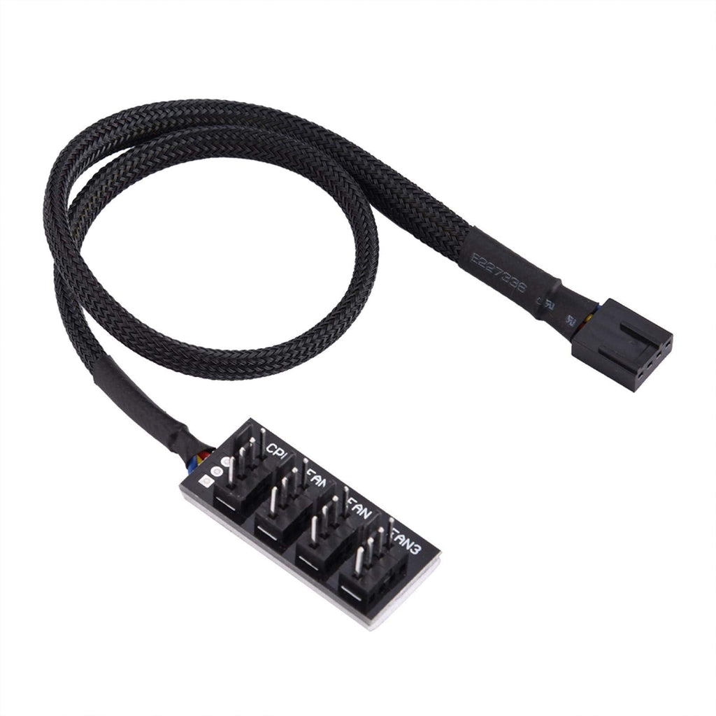  [AUSTRALIA] - 4-Pin Power Cable, 4 Way PWM Splitter Hub Computer CPU/Case Fan Power Multi Splitter Connector Cable Adapter