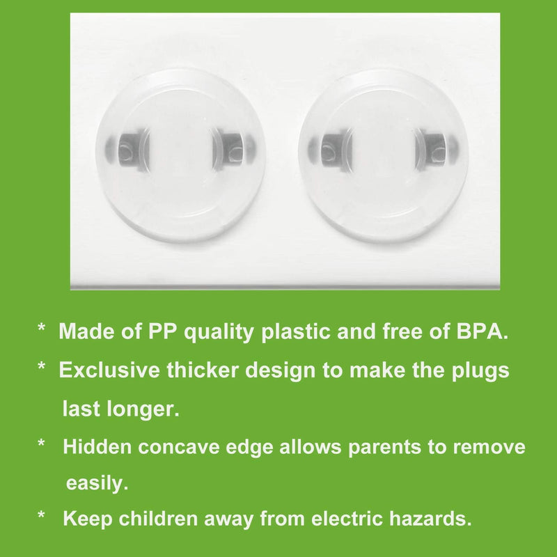  [AUSTRALIA] - PandaEar Outlet Plug Covers(52 Pack) Clear Child Proof Electrical Protector Safety Caps with Adult Easy Release Concave Design