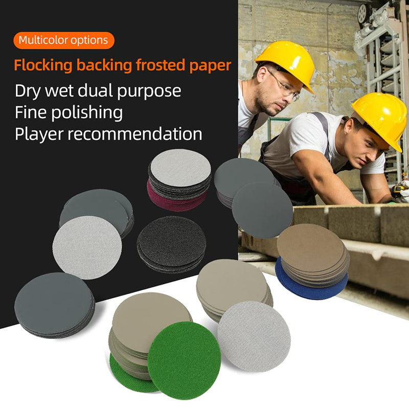  [AUSTRALIA] - YTkavq 100pcs 2 inch Sanding Disc Hook and Loop, 180 Grit Wet Dry Silicon Carbide Sandpaper 180#