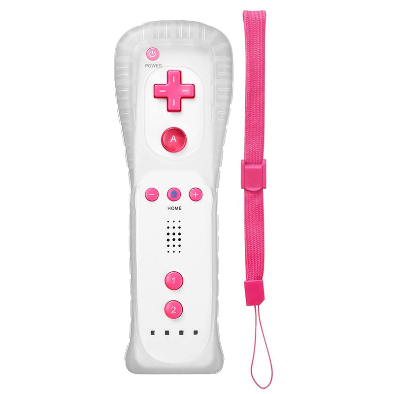  [AUSTRALIA] - Wii Remote Controller, MOLICUI Replacement Remote Game Controller(No Motion Plus) with Silicone Case and Wrist Strap for Nintendo Wii and Wii U,Pink White mix color1