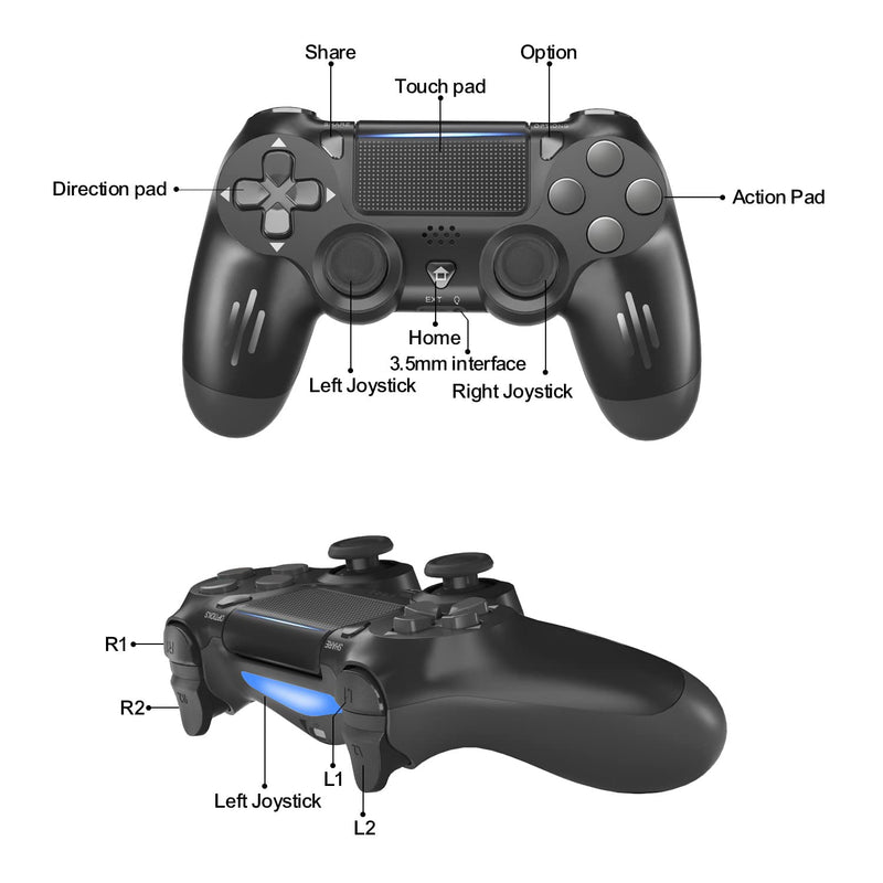  [AUSTRALIA] - Puning P4 Controller,Wireless Controller Compatible with PS4/Slim/Pro with Vibration/Motion Sensor/Headphone Jack/Audio Function