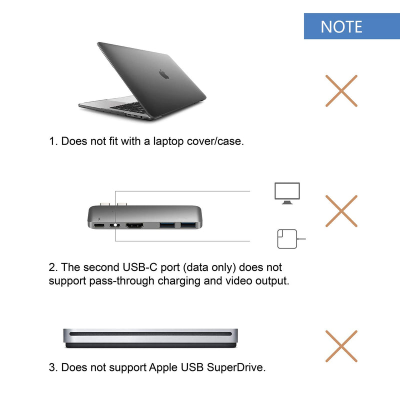 Purgo Mini USB C Hub Adapter Dongle for MacBook Air M1 2021-2018 and MacBook Pro M1 2021-2016, MacBook Pro USB Adapter with 4K HDMI, 100W PD, 40Gbps TB3 5K@60Hz, USB-C and 2 USB 3.0. Space Grey - LeoForward Australia
