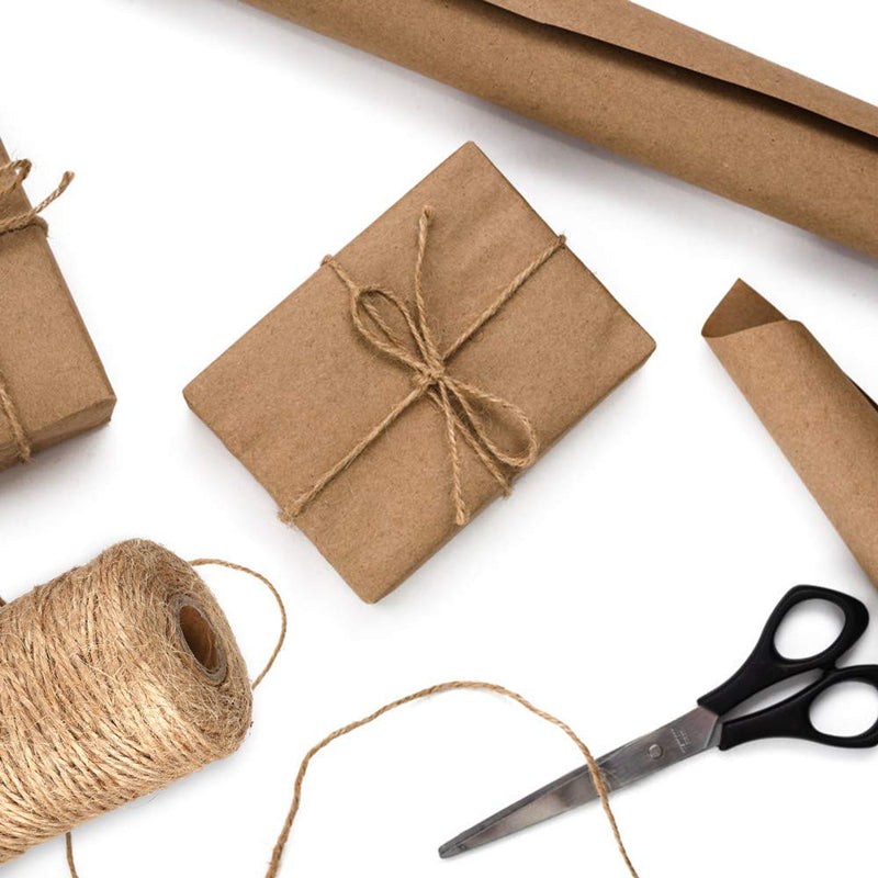  [AUSTRALIA] - 328 Feet Natural Jute Twine, 2Ply Durable Brown Twine Rope for Artworks and Crafts, Gift Wrapping, Packing, Home Gardening and Wedding Decoration