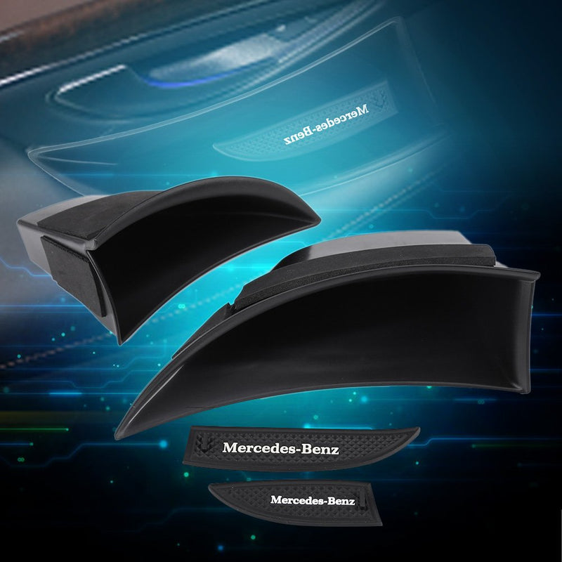 Qiilu 2Pcs Car Front Door Storage Box Organizer Holder for Mercedes Benz S-Class W222 2014-2018(Black) Black - LeoForward Australia
