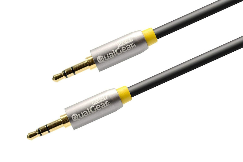  [AUSTRALIA] - QualGear 100% OFC Copper, Gold Plated Contacts, 3.5mm Male to 3.5mm Male Premium Auxiliary Stereo Audio Cable - 3.5mm Male to 3.5mm Male - 4' Black (Qg-Acbl-4ft)
