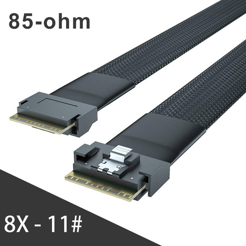  [AUSTRALIA] - 24G Internal SlimSAS SFF-8654 to SFF-8654 8i Cable, SAS 4.0, 85-ohm, 1-m(3.28ft) 1m 11#: Straight