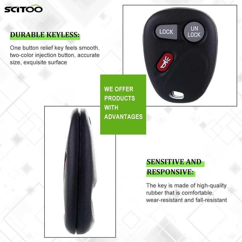  [AUSTRALIA] - SCITOO 1pc Keyless Entry Remote Fob Replacement fit for 1998-2001 GMC Sonoma Yukon Oldsmobile Bravada Chevrolet Blazer FCC KOBUT1BT