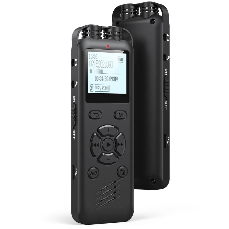  [AUSTRALIA] - 64GB Digital Voice Recorder for Lectures Meetings,Timing Recording Voice Activated Recorder Device with Playback, Upgraded Small Tape Recorder Audio Recorder USB Charge