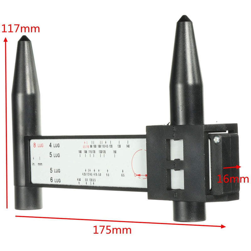 BestTeam Wheel/Stud Bolt Pattern Measuring Tool/PCD Ruler - 4 5 6 8 Holes Lug Bolt Pattern Gauge - LeoForward Australia