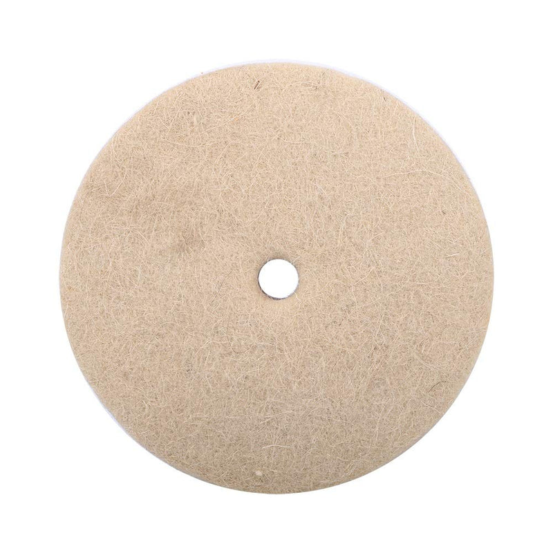  [AUSTRALIA] - Delaman 100x25mm 4" Polishing Buffing Grinding Round Wheel Wool Soft Felt Polisher Disc Pad, Beige